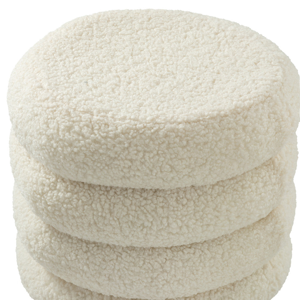 Flavio 15.7"W Ottoman, Ivory