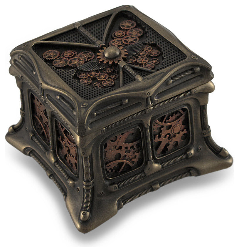 Steampunk Butterfly Bronze Finish Trinket Box Stash Box