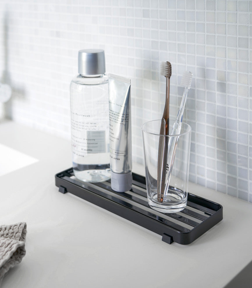 Tower Bathroom Tray, Black