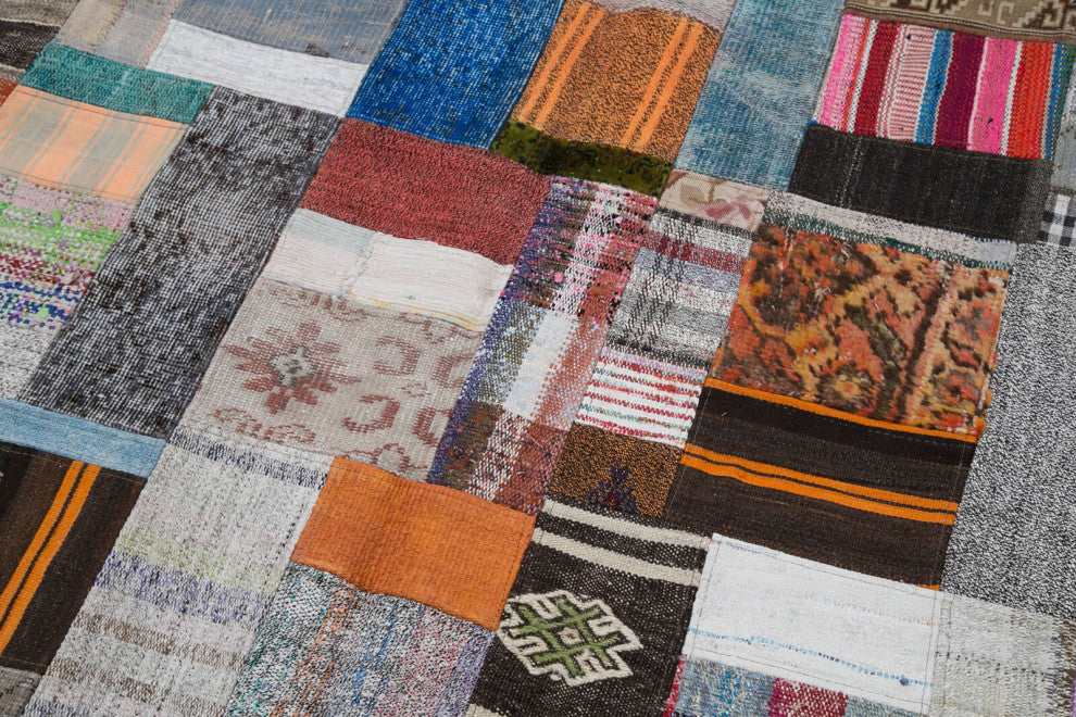 Rug N Carpet - Handmade Oriental 6' 7'' x 10' 0'' Vintage Patchwork Kilim Rug
