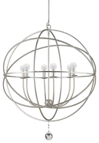 Crystorama Solaris Olde Silver Chandelier, Part of The New Solaris