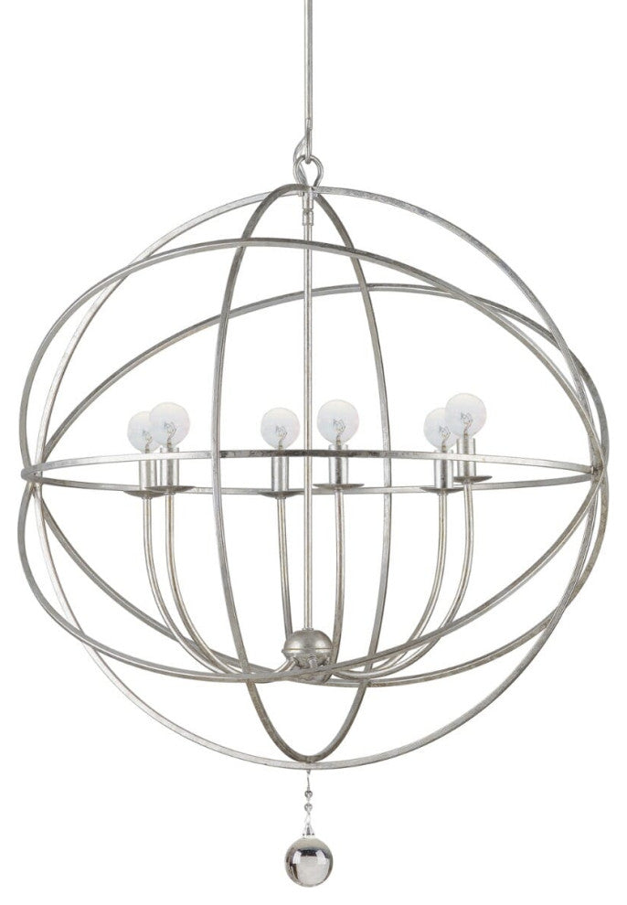 Crystorama Solaris Olde Silver Chandelier, Part of The New Solaris