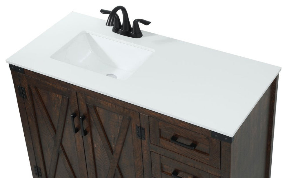Home Living 19" Farmhouse Expresso-Light Bathroom Vanity