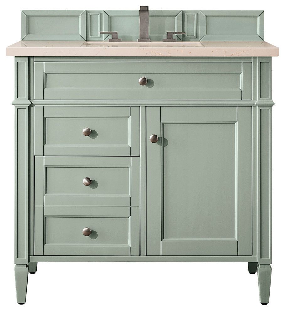 Brittany 36" Sage Green Single Vanity w/ 3 CM Eternal Marfil Quartz Top