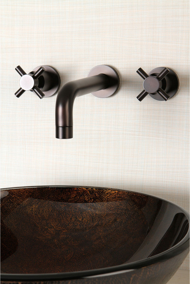 Kingston Brass Two-Handle Wall Mount Bathroom Faucet, Oil Rubbed Bronze