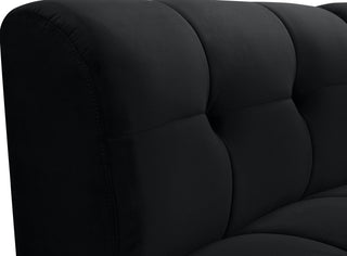 Limitless Velvet Upholstered 1-Piece Modular Chair, Black