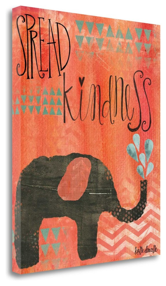 "Kindness Elephant" By Katie Doucette, Giclee Print on Gallery Wrap Canvas