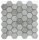 Silver Diamond Glossy 2" Hexagon Porcelain Mosaic
