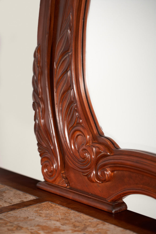 Cortina Dresser and Mirror Set - Honey Walnut