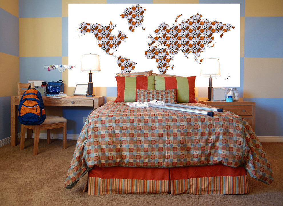 Studio Map Mural, Sports, Wallpaper, 8 Panels, 142"x69"