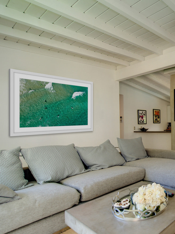 "Paddling Out" Framed Print by Karolis Janulis
