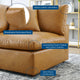 Sofa Corner Chair, Faux Vegan Leather, Tan, Modern, Living Lounge Hospitality