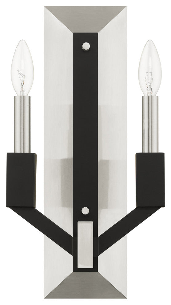 Brushed Nickel Transitional, Structural Double Sconce