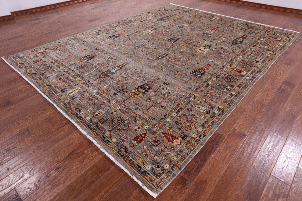 9' 1" X 11' 11" Persian Gabbeh Tribal Handmade Wool Rug - Q13000