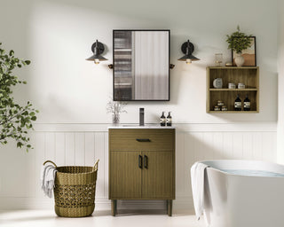 Home Living 24" Single Bathroom Vanity, Chestnut Brown