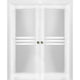 Sliding Interior Double Pocket Doors 84x96 in Opaque Glass| Mela 7222 White Silk