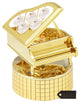 24K Gold Plated Wind Up Music Box With Crystal Studded Grand Piano Figurine