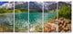 "Lake in Tatra Mountains Poland" Extra Large Seashore Wall Art, 5Panel, 60"x28"