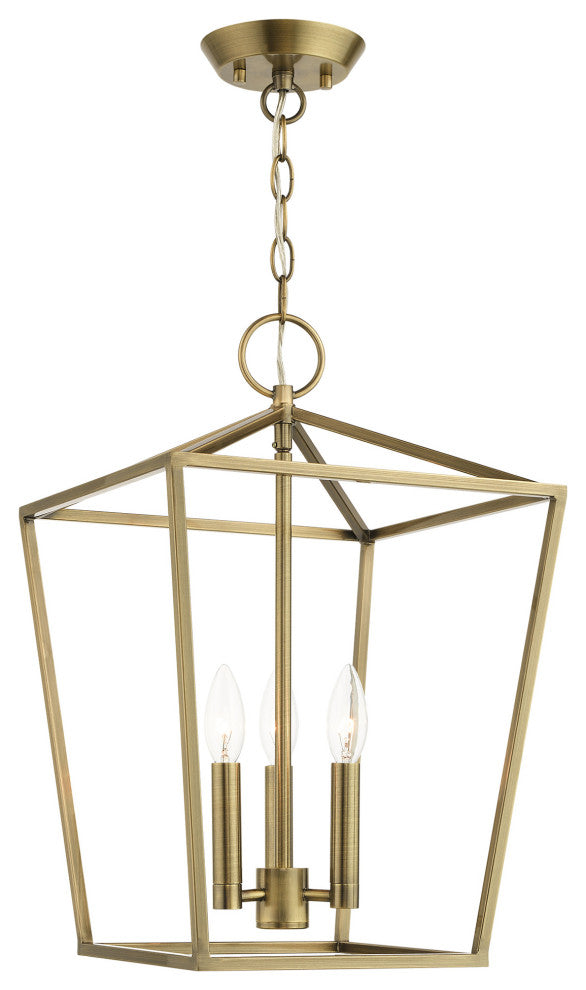 Devone 3 Light Antique Brass Lantern