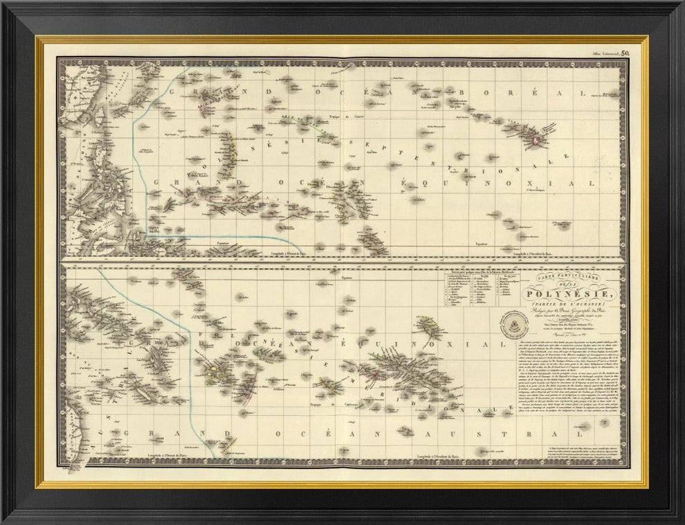 "Polynesia, 1827" Framed Canvas Giclee by Adrien Hubert Brue, 34"x26"