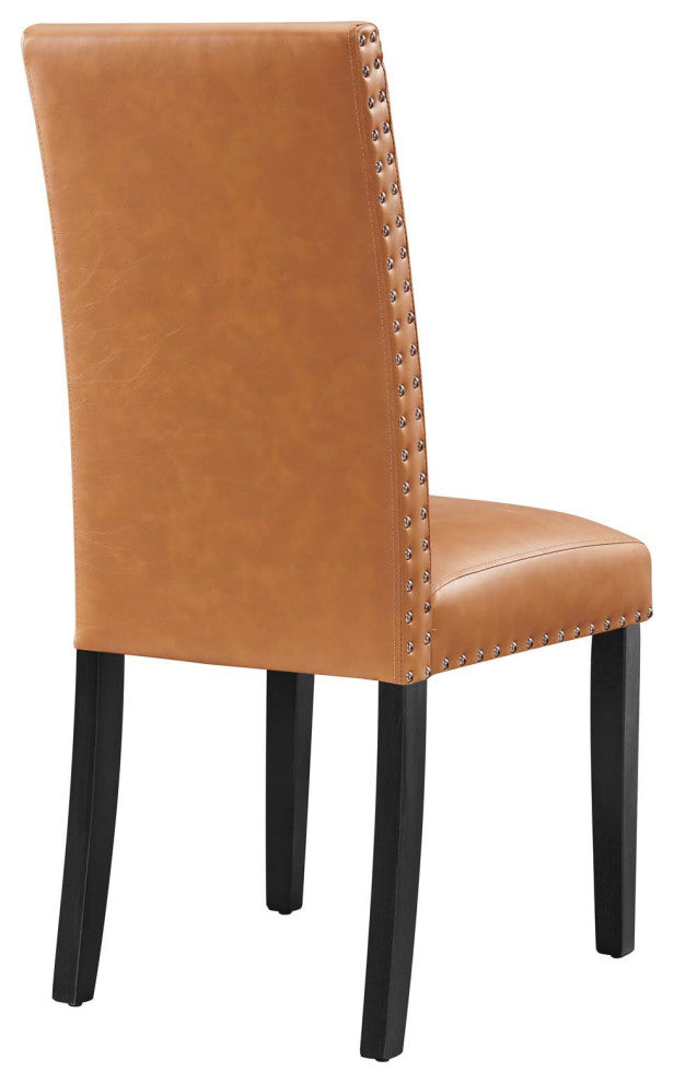 Parcel Dining Faux Leather Side Chair, Tan