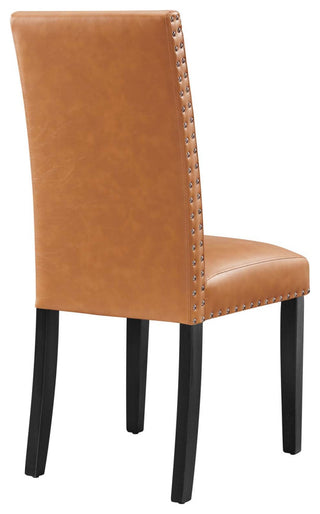 Parcel Dining Faux Leather Side Chair, Tan