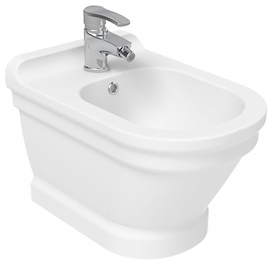 WS Bath Collections Antique AN 510 Antique Wall Mounted Bidet - Glossy White