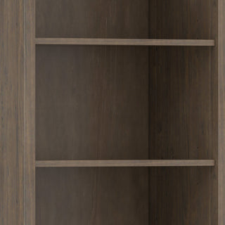 Ela Solid Wood Bookcase, Smoky Brown