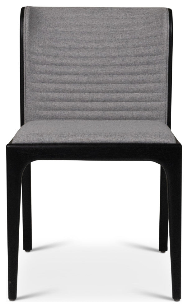 Modern Brazilian Eloa Side Chair Essence Gray Seat Ebano Frame