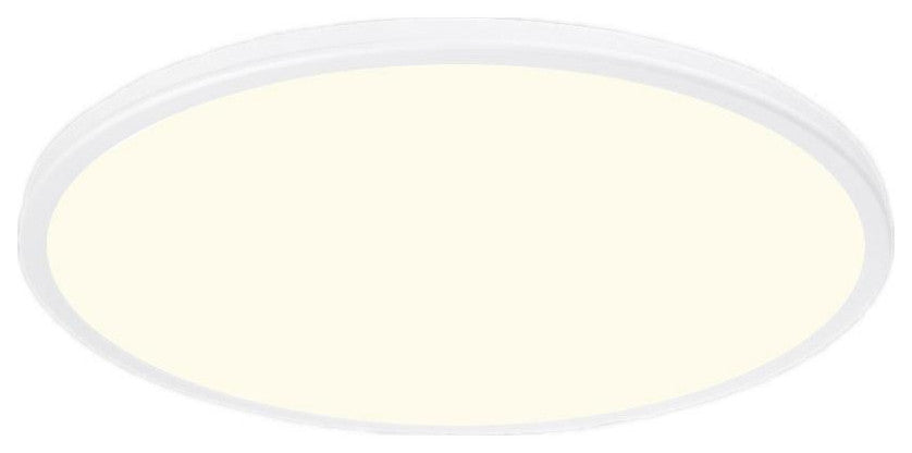 WAC Lighting Geos 1-Light LED Round Low-Profile Flush Mount in White