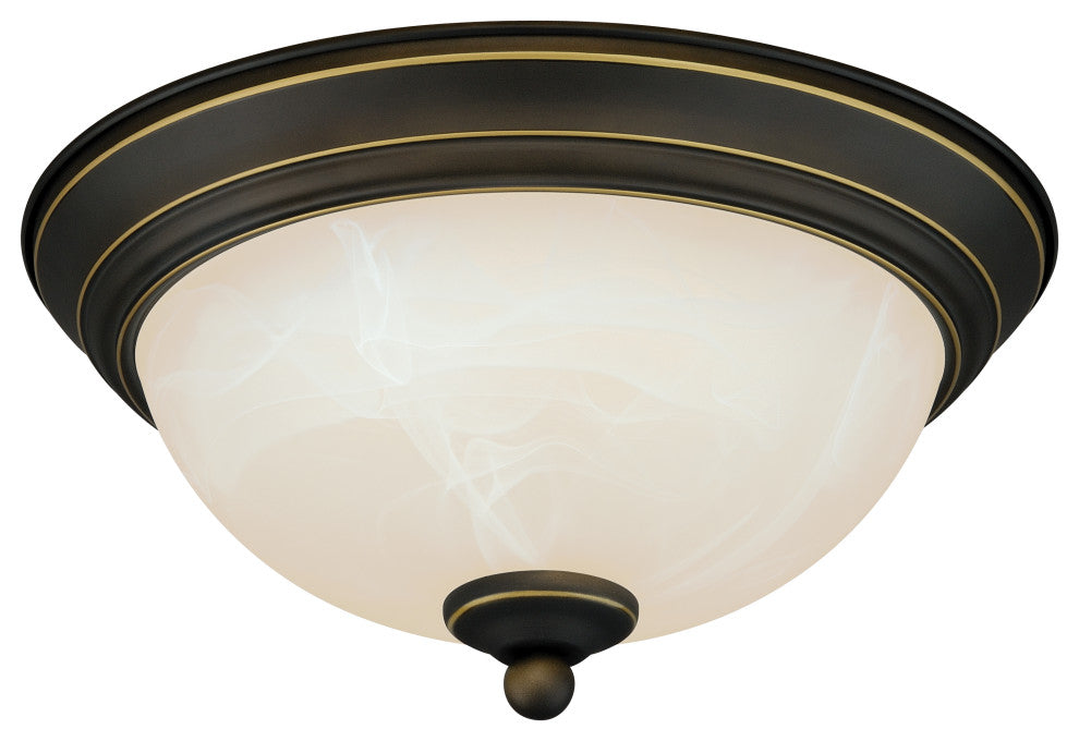 Stevens 11-in W LED Vintage Bronze Flush Mount Ceiling Light Fixture White Glass