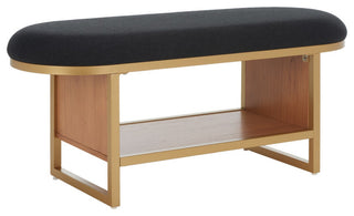 Safavieh Iona Open Shelf Bench, Black/Natural