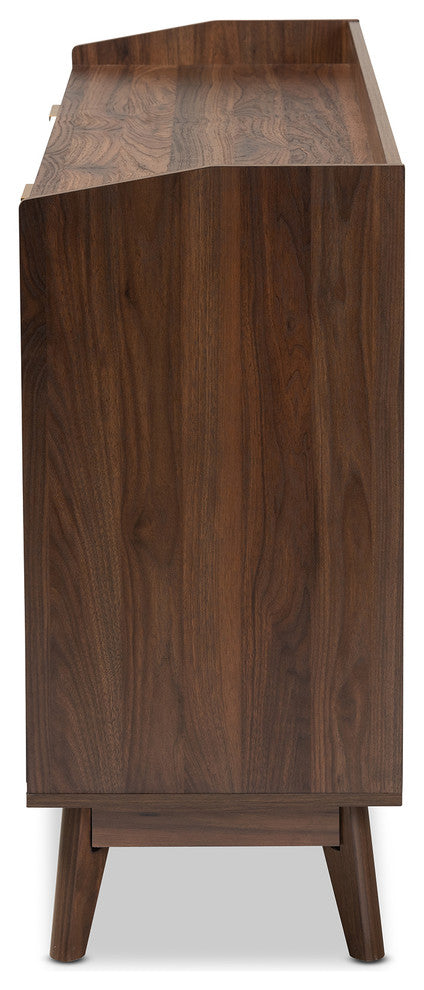 Kayley Mid-Century Modern Walnut Brown 6-Drawer Wood Dresser