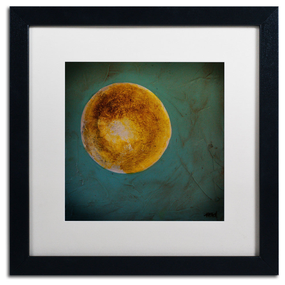 'Moon on Blue' Matted Framed Canvas Art by Nicole Dietz
