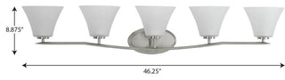 Bravo Collection 5-Light Bath Light, Brushed Nickel