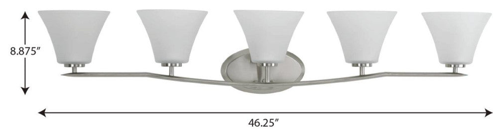 Bravo Collection 5-Light Bath Light, Brushed Nickel