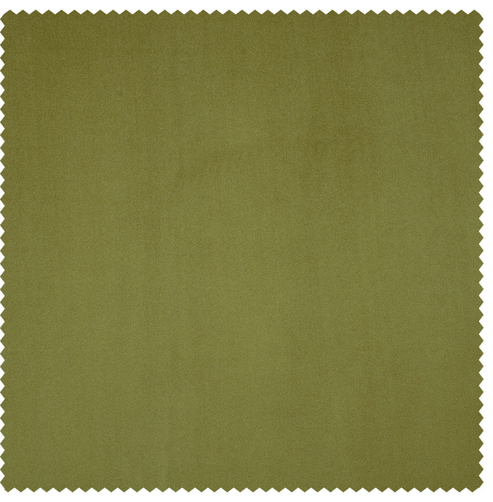 Heritage Plush Velvet Curtain Single Panel, Retro Green, 50"x84"