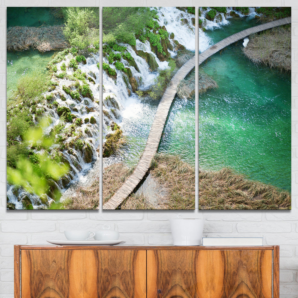 "Tourist Path in Plitvice Lakes" Photo Wall Art, 3 Panels, 36"x28"