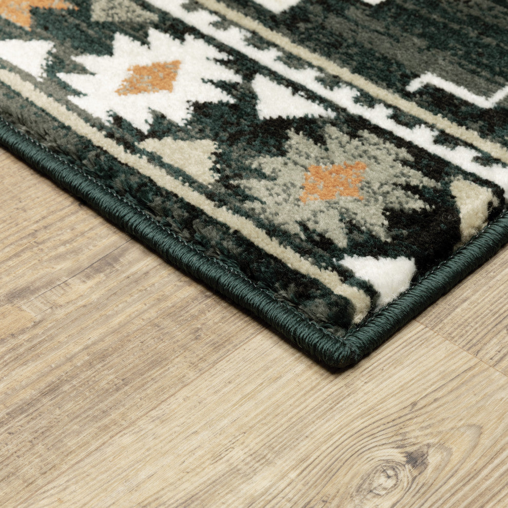 Garson Southwest Diamonds Area Rug, Charcoal, 1'10"x7'6"