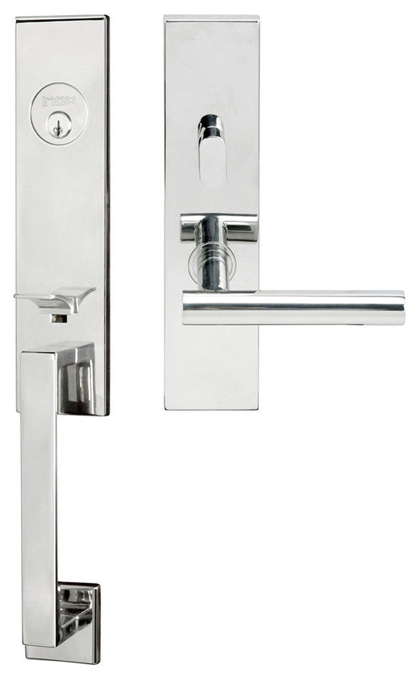Copenhagen Lever, Mortise Entry Handleset, Left Hand, Polished Stainless Steel