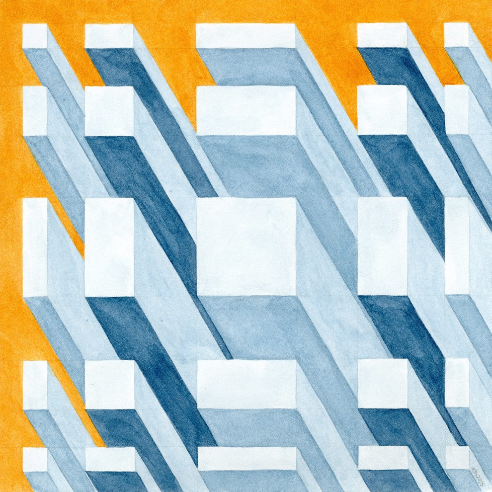 Marmont Hill, "3D Skyscrapers" by Nikki Galapon Print on Wrapped Canvas, 24x24