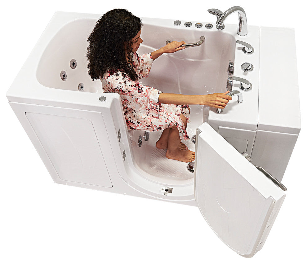 Ella Monaco 32"x52" Acrylic Walk-In-Bathtub, Outswing Door, 5 Piece Faucet