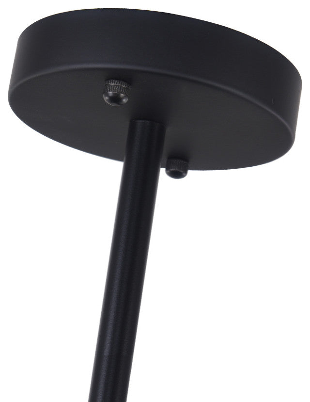8 Light Sputnik Semi Flush Mount, Black/Gold