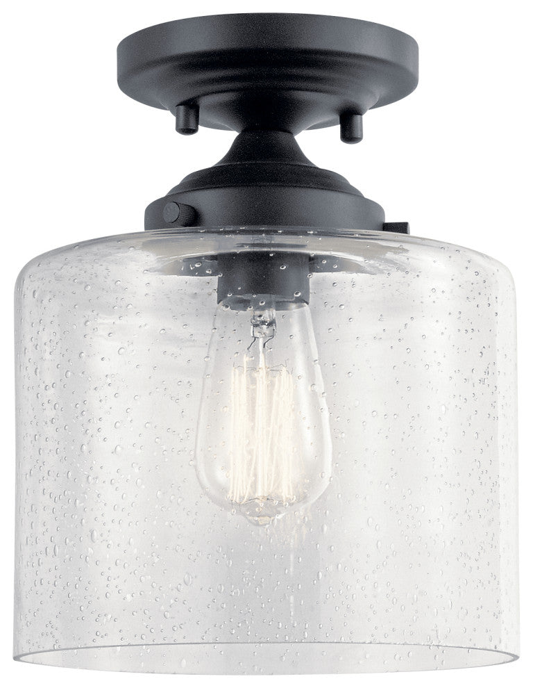 Winslow Black Semi Flush 1-Light