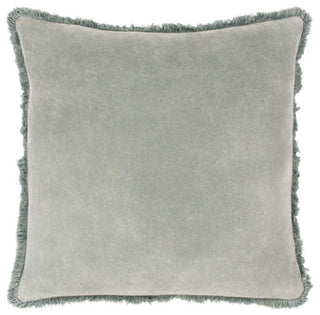 Surya Washed Cotton Velvet Sage Pillow Shell With Polyester Insert 18"H X 18"W