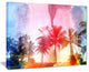 "Retro Palm Trees Long View" Canvas Print