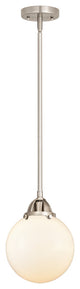 Beacon Mini Pendant, Brushed Satin Nickel, Matte White, Matte White