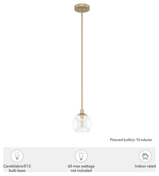 Xidane Alturas Gold, Clear Glass 1-Light Mini Pendant