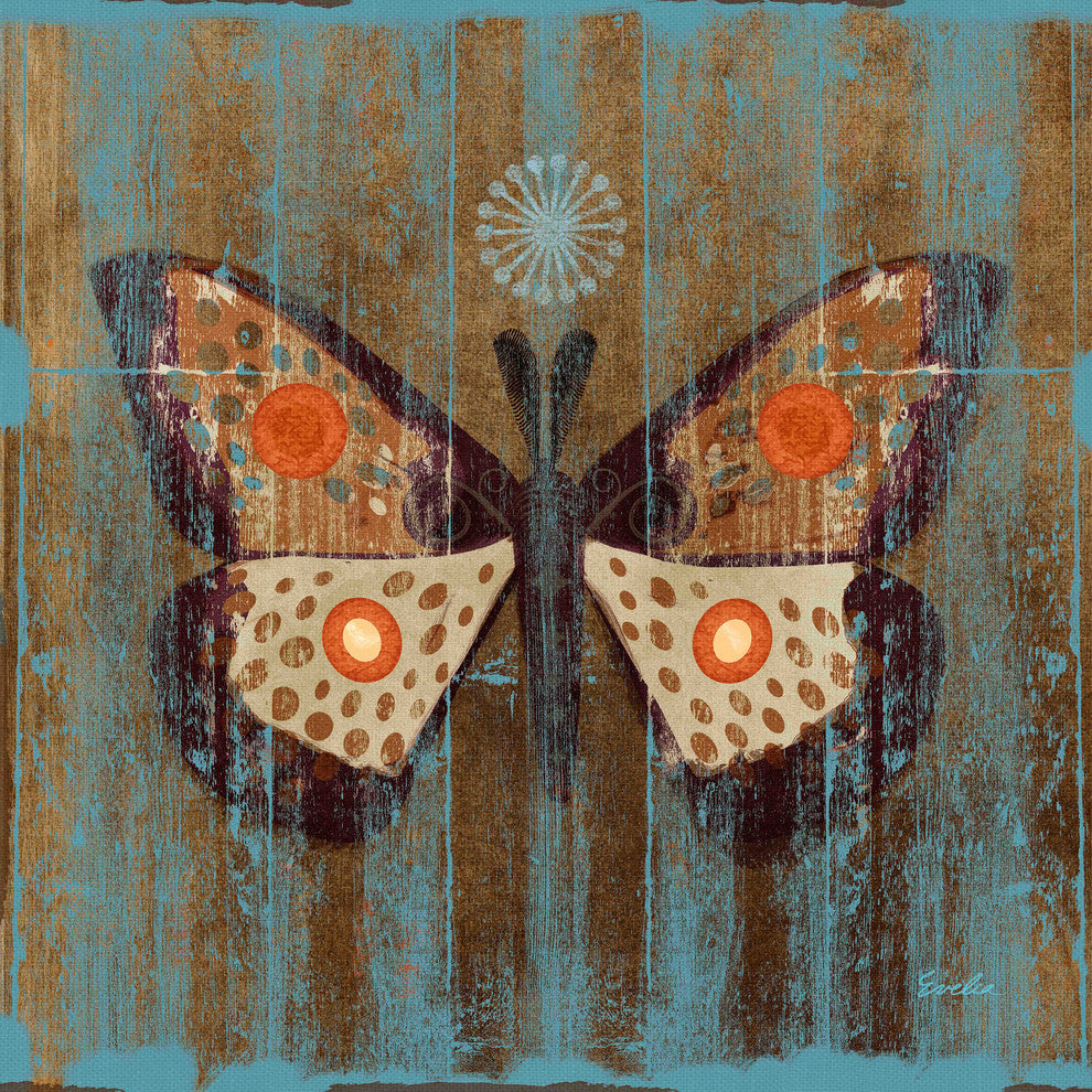 "Rustic Moth" Painting Print on Canvas by Evelia