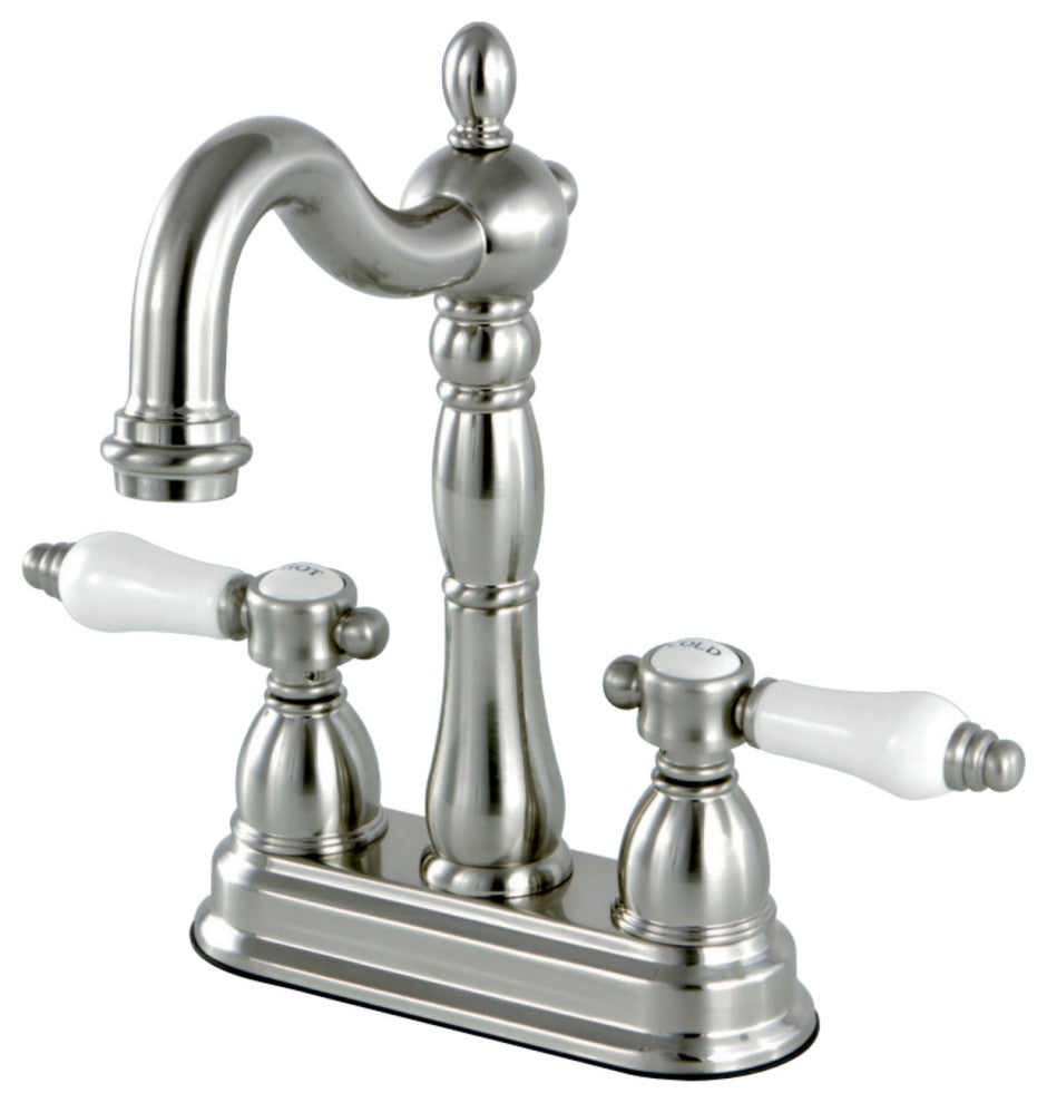 Kingston Brass 4" Centerset Bar Faucet, Brushed Nickel